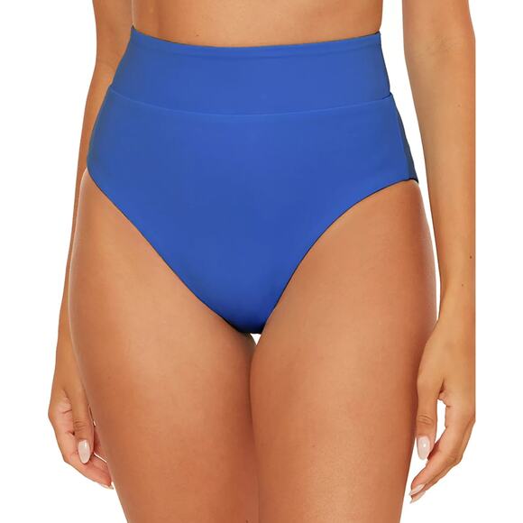 Becca Women's Color Code High Waist Reversible Bikini Bottoms Blue Size M 0215 - Picture 7 of 7